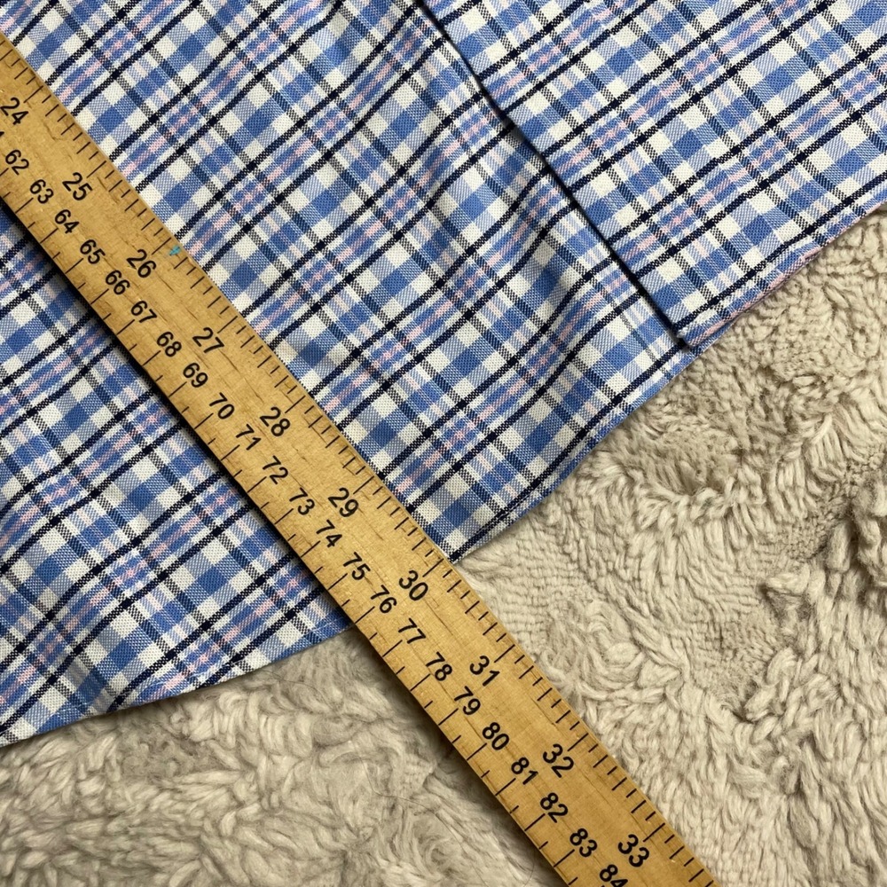 Brooks Brothers 1818 Mens Regular Fit Non-Iron Stretch Check Shirt Blue Pink L - Picture 10 of 10